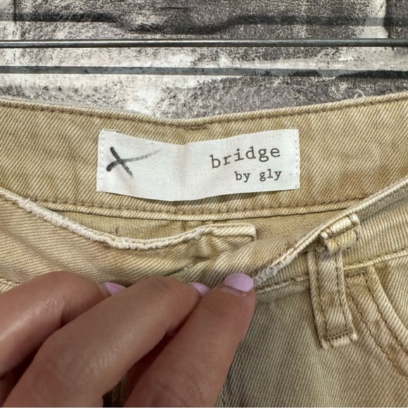 Bridge by Gly mom jeans red clay tan distressed raw hem - Picture 4 of 10